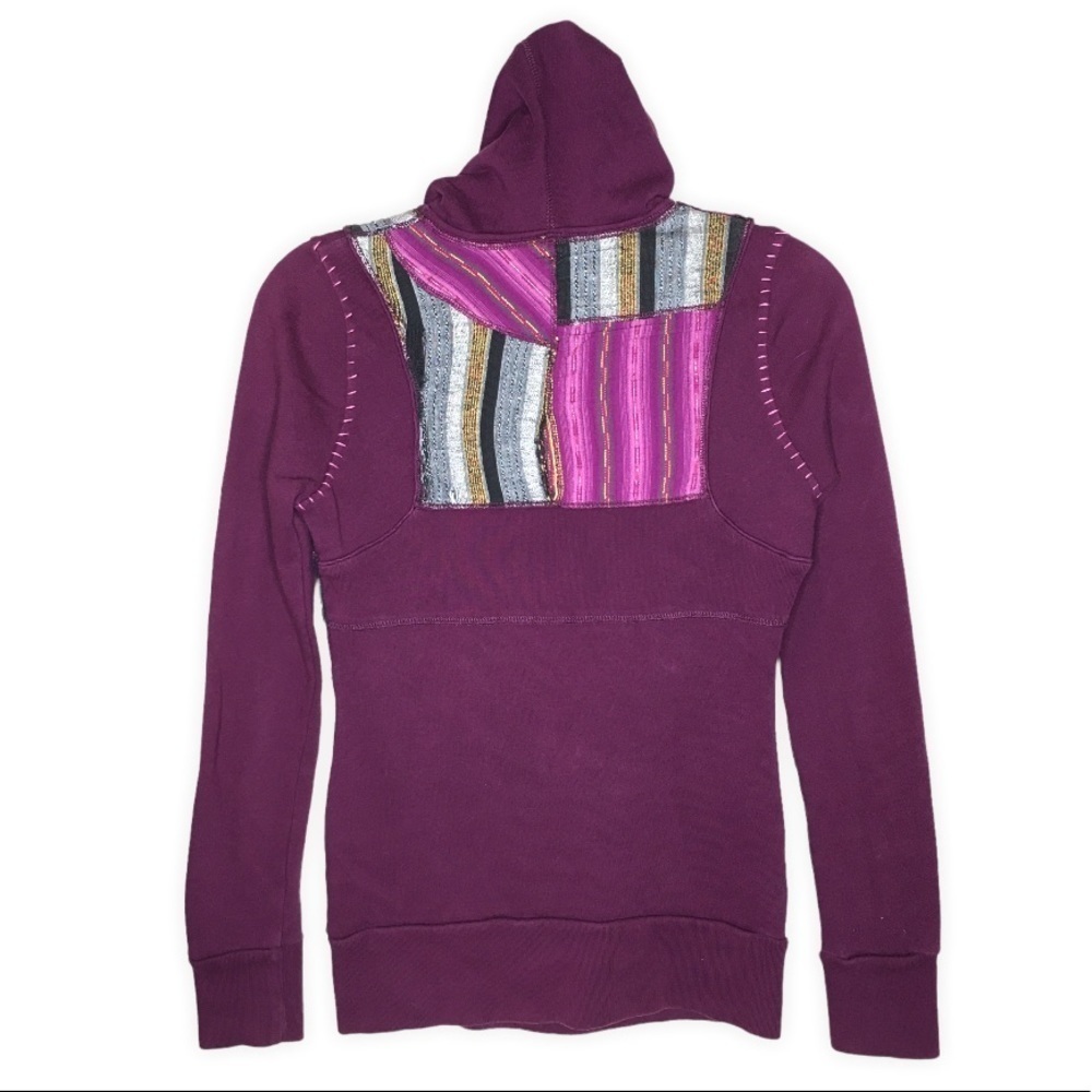 Free People Patchwork Boho Retro Pullover Hoodie - image 2